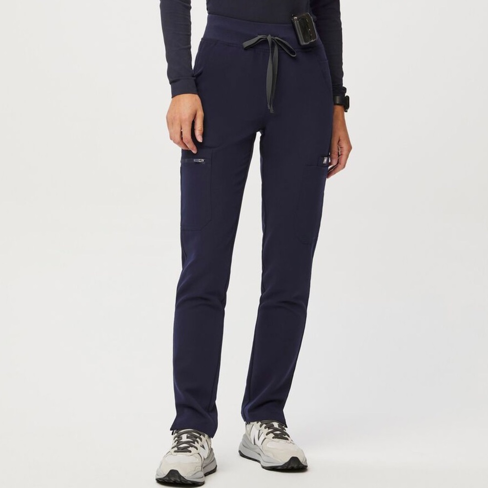 Women’s High Waisted Yola Skinny Scrub Pants FIGS Navy Size Medium